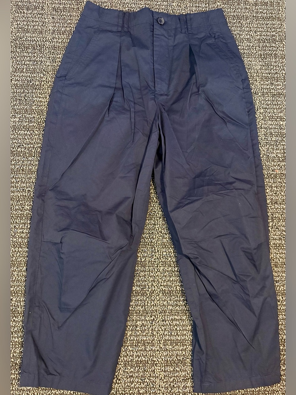 Zara Men's Navy Pleated Chinos